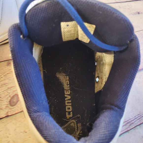 CONVERSE CHUCK TAYLOR ALL STAR  MEN'S UPPER LEATHER BLUE/WHITE SIZE 10.5 - Picture 12 of 14